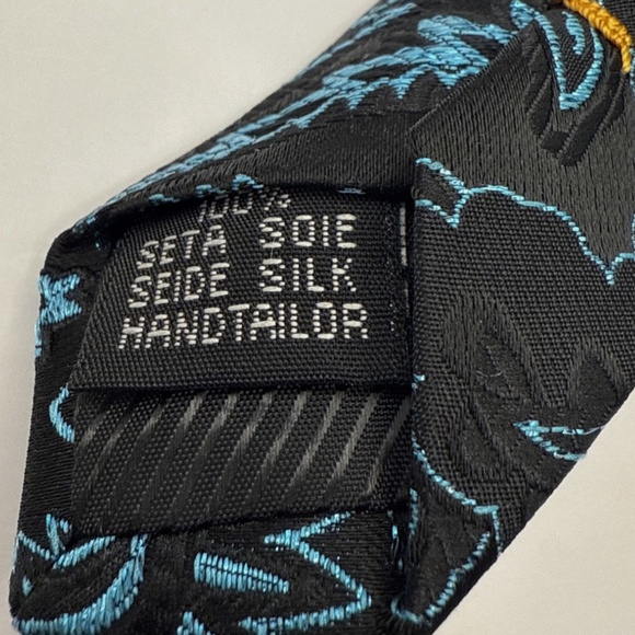 Special Occasion Tie Black Blue Sparkle Cufflink Pocket Square Prom Homecoming - Picture 3 of 3